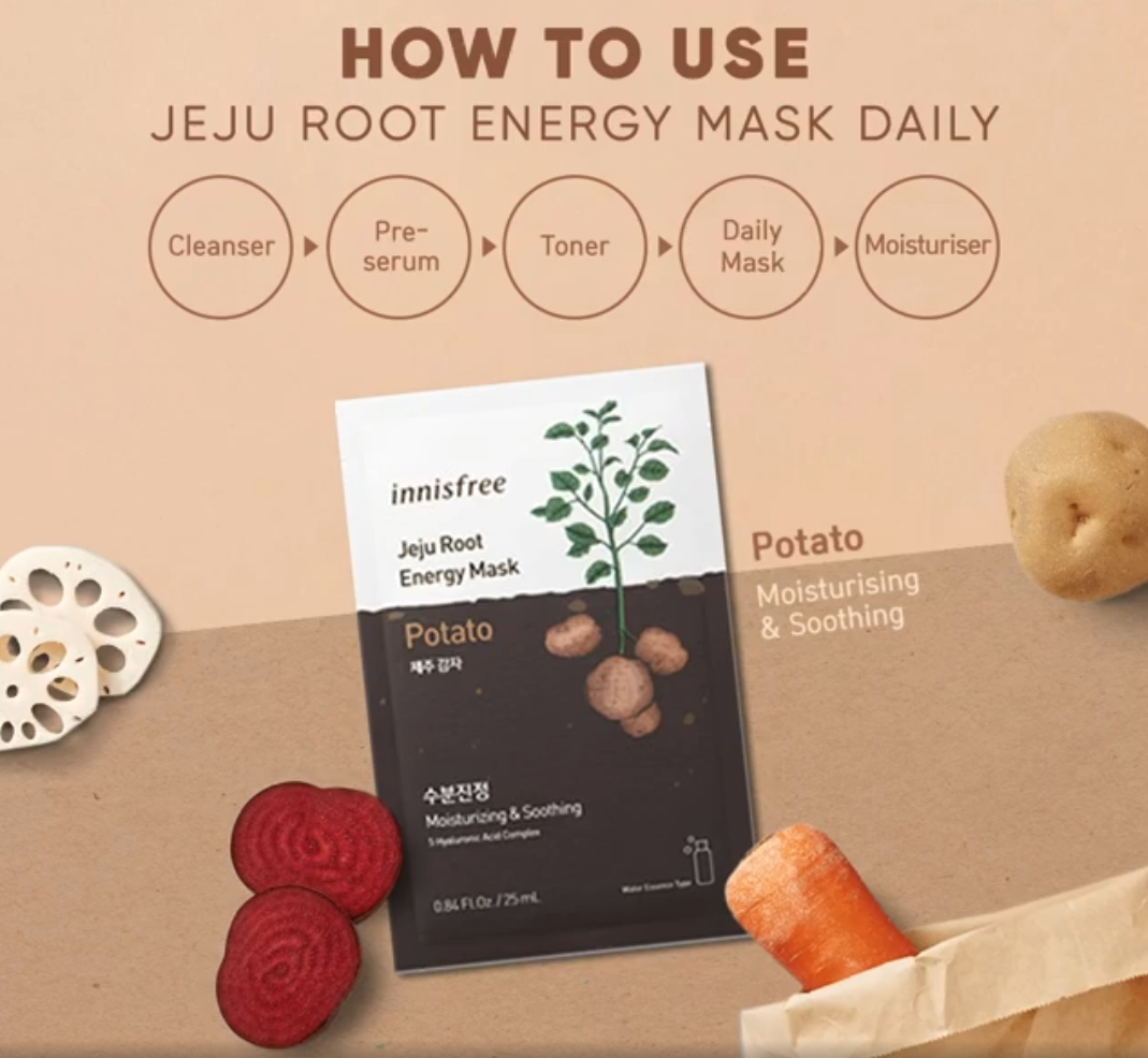 innisfree - *Jeju Root Energy Mask 1pc(Potato)(8809652901923)