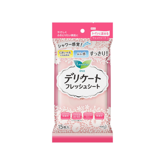 [Worldwide]*Menstrual Period Weak Acid Cleansing Care Wet Wipes 15 pieces (4901301377579) [Parallel Import]