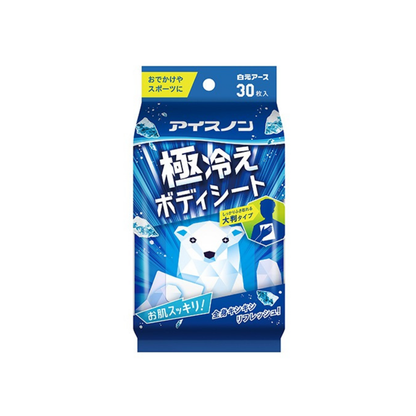 [Worldwide]*HAKUGEN*[Deep Mint] Ice Non Extremely Cool Body Shee 30pcs(4902407024633)[Parallel Import]