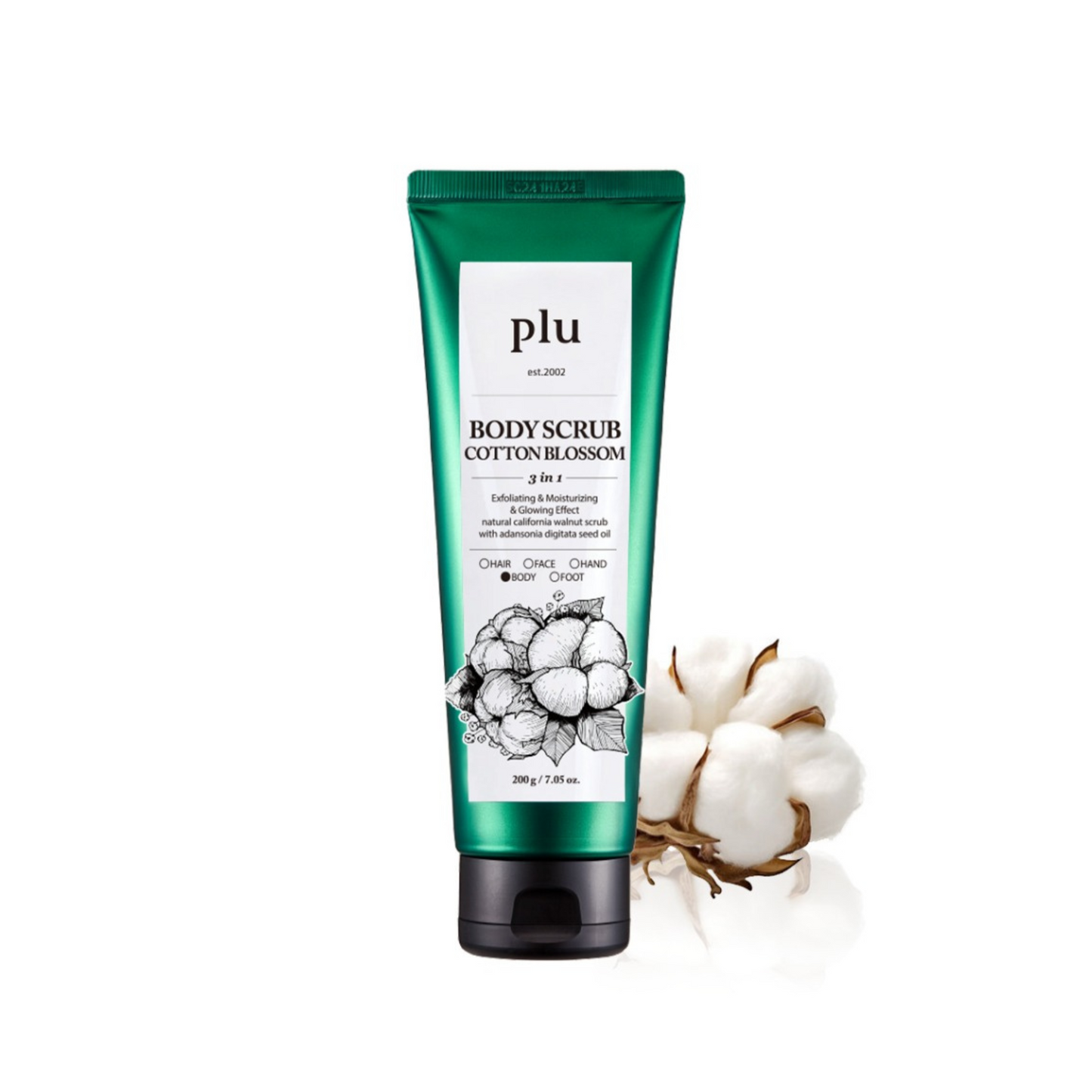 [Worldwide]*Plu*Body Scrub Cotton Blossom (3 In 1) 200g (8809237071843)[Parallel Import]