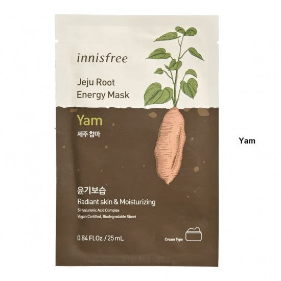 innisfree - *Jeju Root Energy Mask 1pc(Yam)(8809652901961)